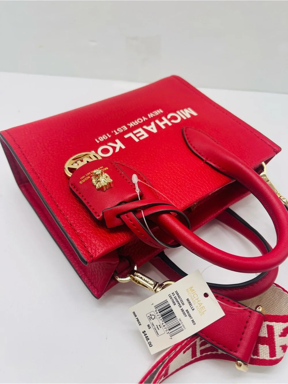 MICHAEL KORS Mirella Extra-Small XS Shopper XBody Crossbody Bag Bright Red  NWT